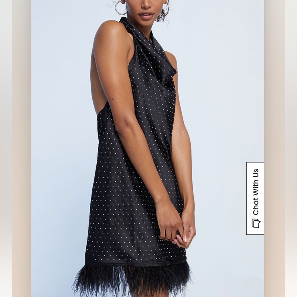 NWT WeWoreWhat Feather Mini Dress